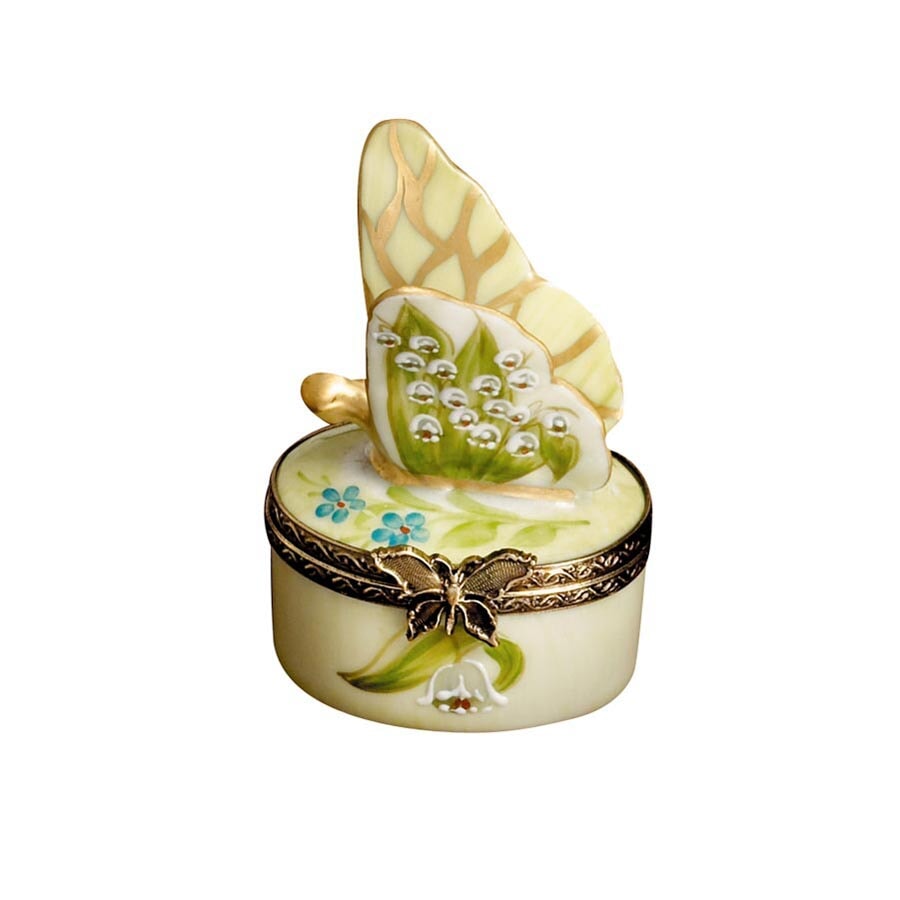 フランス リモージュボックス Limoges box 蝶 ☆ 美しい色彩